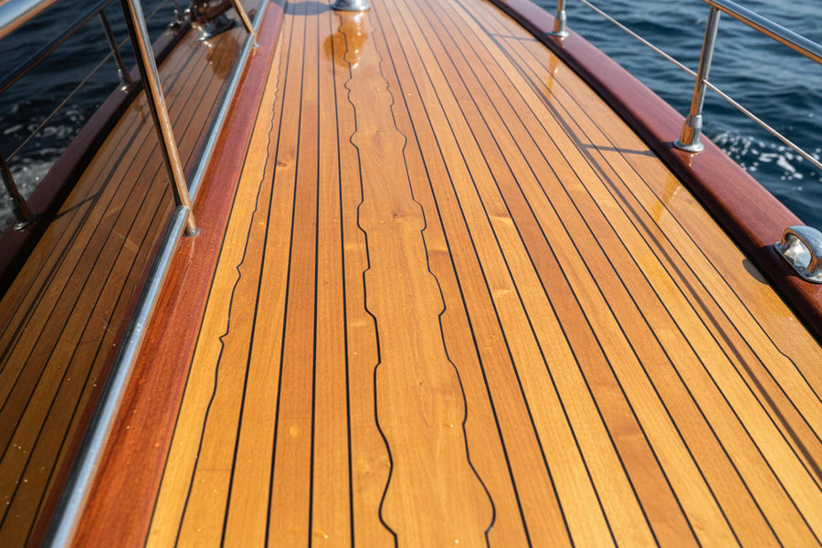 Swissvax care products for wooden boats & teak wood